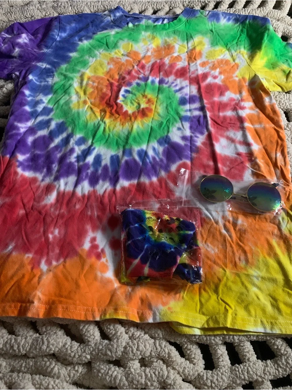 Boys Rainbow Tie-Dye Spiral Tee Set